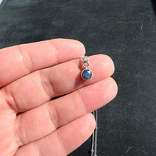 Load image into Gallery viewer, Sterling Silver Natural Sapphire Necklace (6 mm Cabochon)
