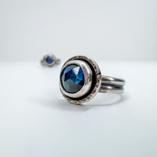 Load image into Gallery viewer, Sterling Silver Labradorite Statement Ring – Double Band
