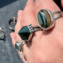 Load image into Gallery viewer, Sterling Silver Eye Agate Statement Ring – Double Band
