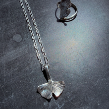 Load image into Gallery viewer, Gingko  Leaf  Necklace, Sterling Silver
