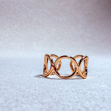 Load image into Gallery viewer, Open Circles Ring, Adjustable Gold Plated
