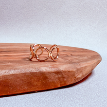 Load image into Gallery viewer, Open Circles Ring, Adjustable Gold Plated
