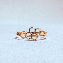 Load image into Gallery viewer, Honeycomb Ring, Adjustable Gold Plated
