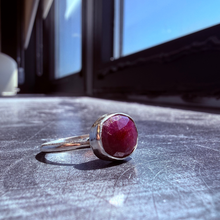 Load image into Gallery viewer, Natural Pink Sapphire Ring, Sterling Silver
