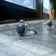 Load image into Gallery viewer, Natural Blue Sapphire Ring, Sterling Silver
