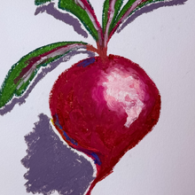Load image into Gallery viewer, Beetroot Oil Pastel Art Print | 5x7 Kitchen &amp; Garden Wall Art

