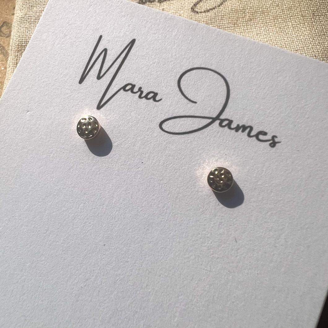 Hammered Round Earring, Stud