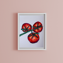 Load image into Gallery viewer, Red Tomatoes Oil Pastel Art Print | 5x7 Kitchen Wall Art
