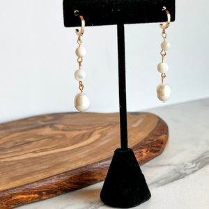 Pearl and Shells Dangling Earrings