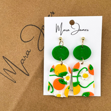 Load image into Gallery viewer, Orange and Lemons Summer Earrings
